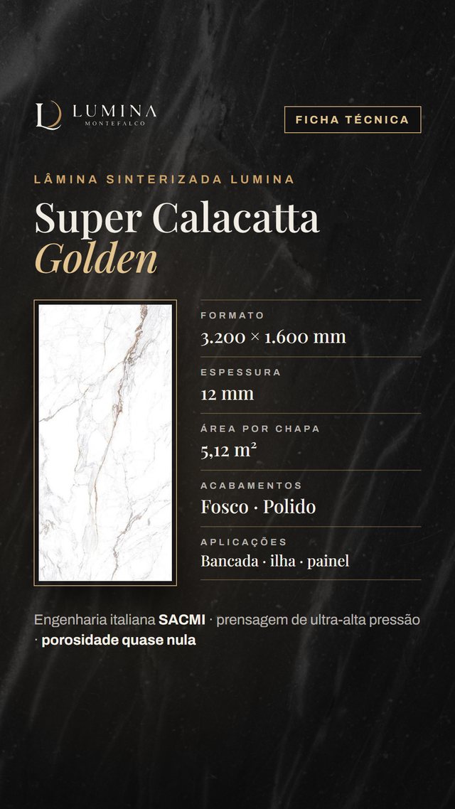 Super Calacatta Golden — Ficha técnica